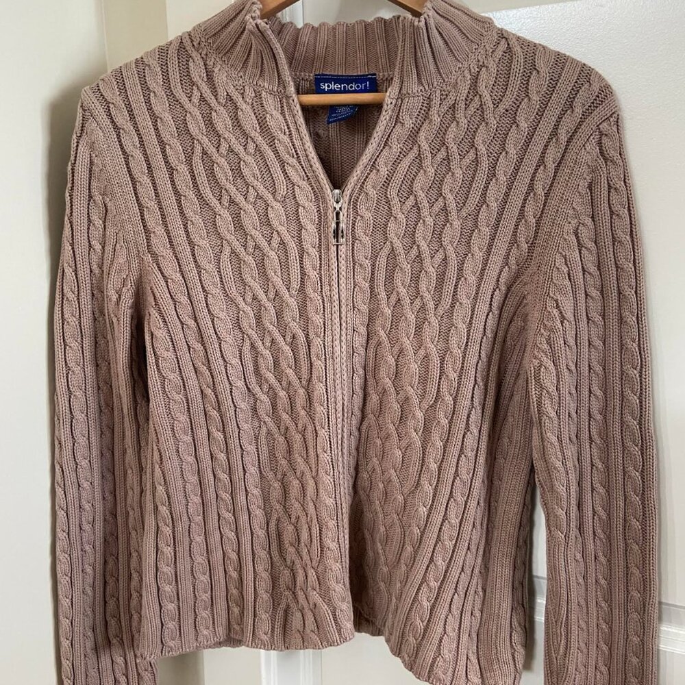Splendor Vintage Half Zip Knit Sweater